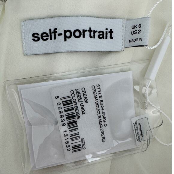 Self-Portrait Tweed Bouclé Corset Mini Dress Cream bride bridal size US 2 UK 6 - Picture 9 of 12